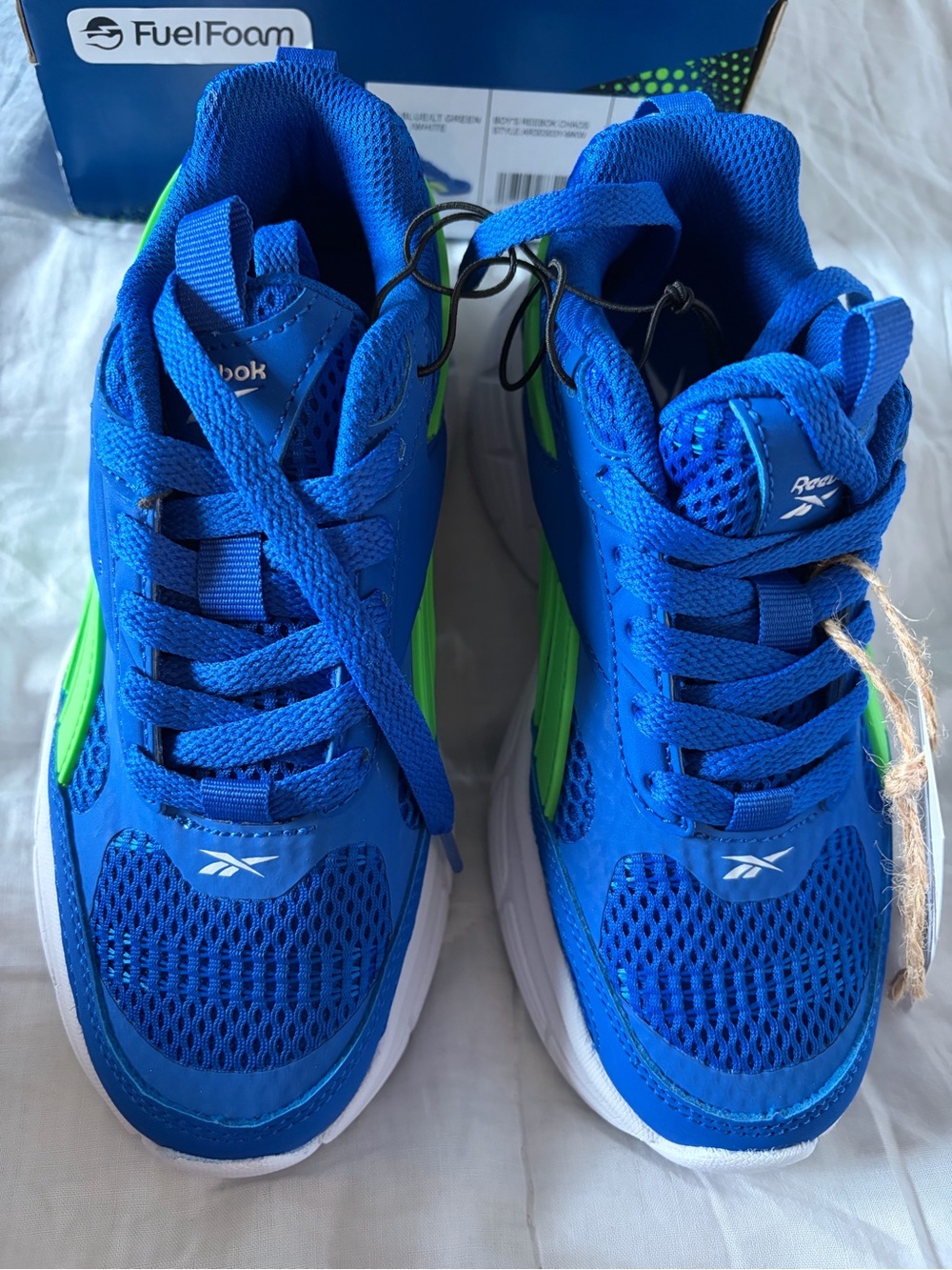 Reebok Kids' Chaos Blue and Green Athletic Shoes
